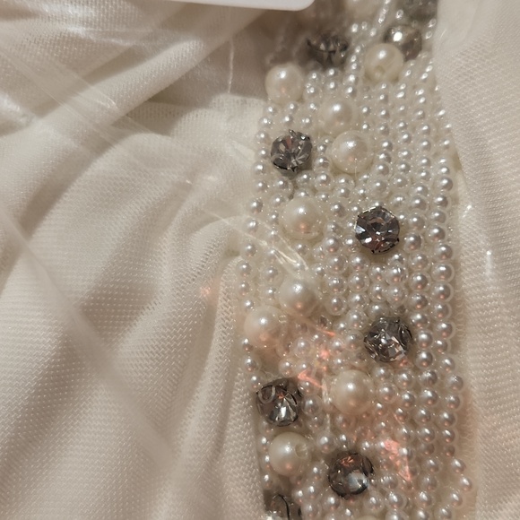 ❤️NWT VINTAGE TORRID EMPIRE WAIST WEDDING DRESS - PEARLS RHINESTONE GOWN SIZE 20 - Picture 11 of 16